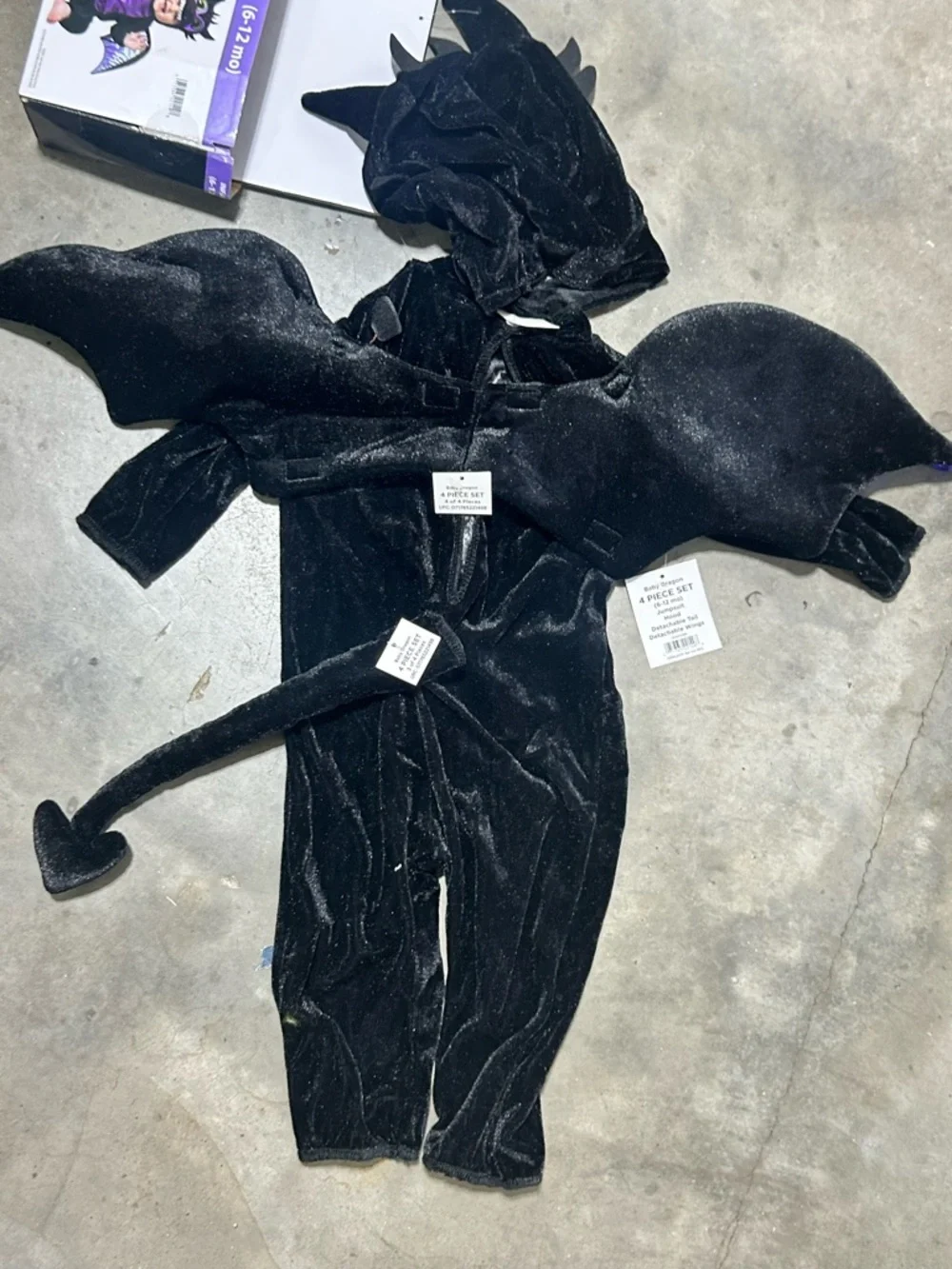 Celebrate Halloween Costume Black and Purple Dragon Costume for Infants 6-12 mos